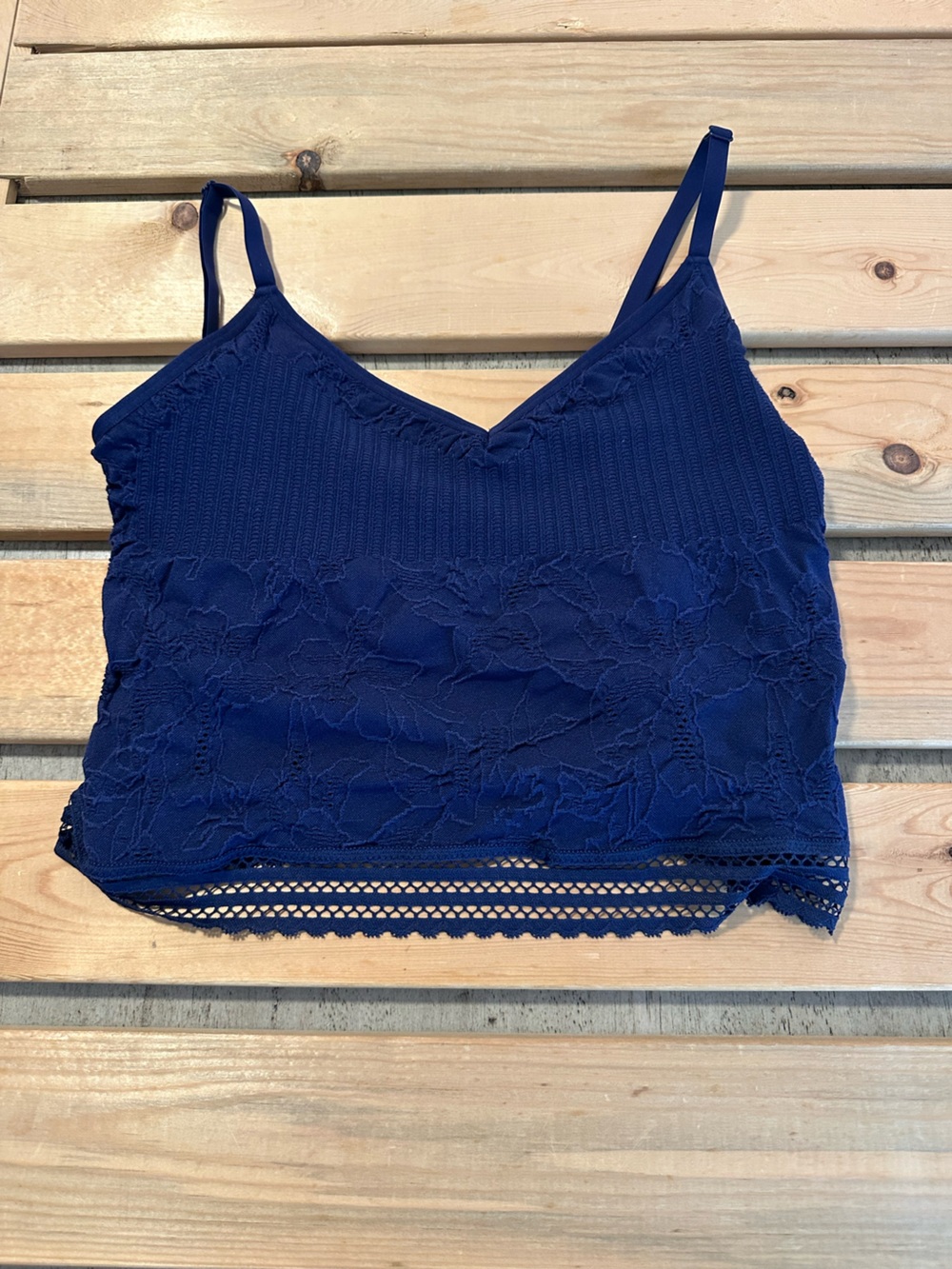 Aerie Super Chill Cami Bralette Navy Size M